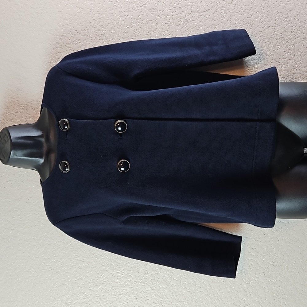 J. Crew | Women's Vintage Navy Cotton Double Breasted Peat Coat Sz M